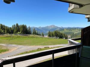 widok z balkonu drogi i góry w obiekcie Avoriaz Malinka w mieście Avoriaz