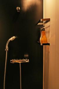 een badkamer met een douche en een douchekop bij Nplus HOTEL Higashikanda-akihabara in Tokyo