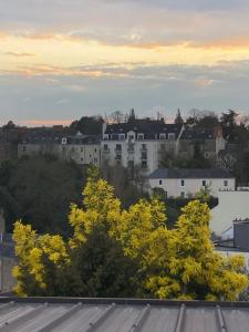 a view of a city with trees and buildings at La maison sur la falaise in Nantes