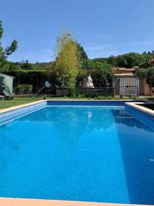 una grande piscina con acqua blu di LA BASTIDE DES COCCINELLES a Villecroze