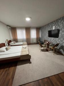 a large bedroom with a large bed and a tv at HOTEL New Milenium in Lukavac