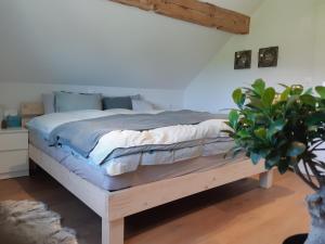 Postel nebo postele na pokoji v ubytování Gästehaus Aemisegg