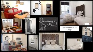 a collage of different pictures of a room at DIEPPE GITES BEAUREGARD in Dieppe