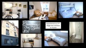 a collage of different pictures of a room at DIEPPE GITES BEAUREGARD in Dieppe