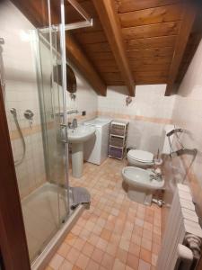 ヴェローナにあるVerona Relais + Private parkingのバスルーム(シャワー、トイレ、シンク付)