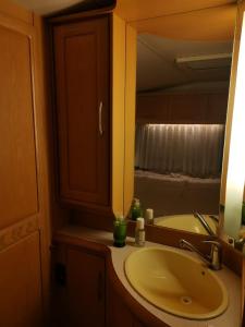 アル・ウラーにあるAmazham Caravanのバスルーム(洗面台、鏡付)