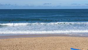 eine Gruppe von Menschen im Wasser am Strand in der Unterkunft CARPE DIEM - La Villa des Vacances in Soustons