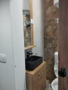 uma casa de banho com um lavatório e um WC em Apartman Herceg em Mostar