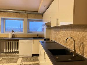 Kuchyň nebo kuchyňský kout v ubytování Riverside Motel Jelgava