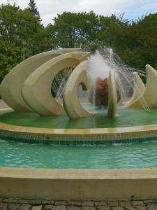 コウォブジェクにあるApartament Spacerowa z balkonemの人が水の中で遊んでいる噴水