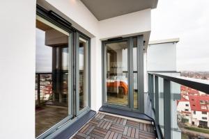 Balkón alebo terasa v ubytovaní High Wilanów Elegant Apartment