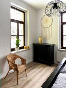 Postel nebo postele na pokoji v ubytování Zitronenhaus