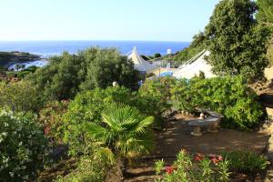 un jardín con vistas al océano en Residence San Damiano - Location Appartements, Studios & Chambres, en Algajola