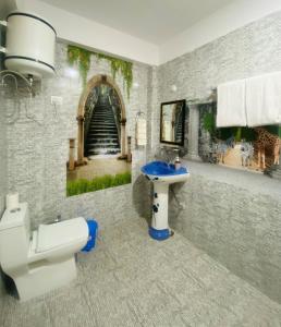 馬拉里的住宿－Spire View，浴室配有盥洗盆、卫生间和盥洗盆。