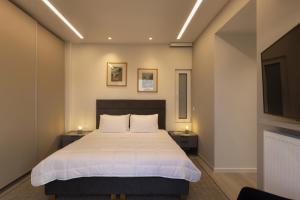 Ένα ή περισσότερα κρεβάτια σε δωμάτιο στο Über Lux 2 BR New Penthouse with Acropolis View