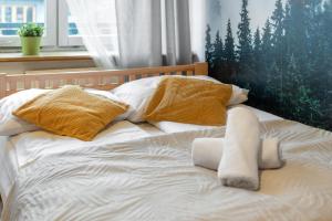 Posteľ alebo postele v izbe v ubytovaní Apartament Rema w centrum APARTZAKOP