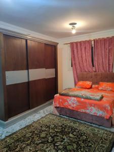 1 dormitorio con 1 cama y armario grande en Lojii, en El Cairo