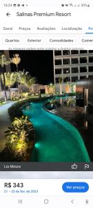 página de un sitio web del hotel con una foto de una piscina en Salinas Premiun Resort Vista Mar ap1604 en Salinópolis