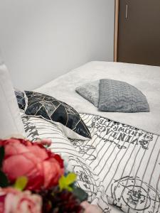 Posteľ alebo postele v izbe v ubytovaní Mieszkanie Rumia Trójmiasto Kaszuby