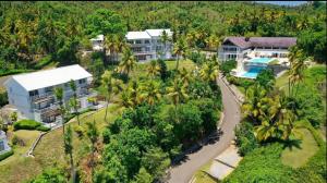 an aerial view of a resort with palm trees at Beautiful View!! in Santa Bárbara de Samaná