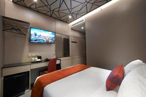 TV a/nebo společenská místnost v ubytování Hotel Boss