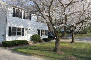 a white house with a tree in front of it at Honey Spot in Springfield