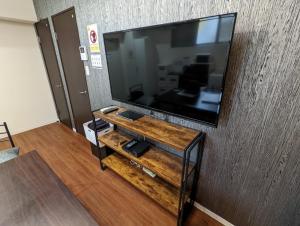 Televízia a/alebo spoločenská miestnosť v ubytovaní Amber Iidabashi