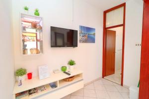 een woonkamer met een tv aan de muur bij Seafront Apartments Anthony in Lastovo