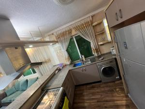 an aerial view of a kitchen in an rv at Apartment in Shmaisani in Amman