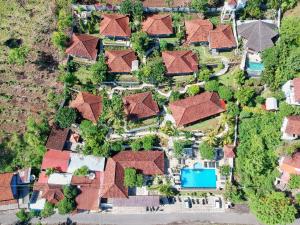 an overhead view of a house with a roof at Anda Amed Villas & Spa in Amed
