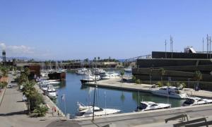 a group of boats docked in a marina at Beach & Culture Barcelona Port Forum Penthouse Apartment in Sant Adria de Besos