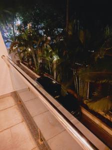 uma vista a partir de uma janela de um quarto com palmeiras em Regenta Central North Goa, Arpora em Arpora
