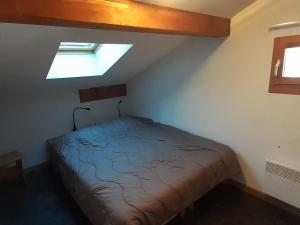 1 dormitorio con 1 cama en una habitación con tragaluz en Appartement Valfréjus, 5 pièces, 12 personnes - FR-1-265-180, en Valfréjus