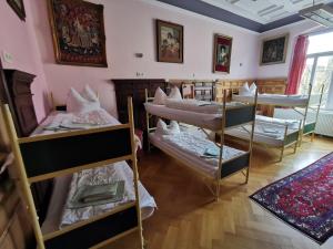 Un pat sau paturi într-o cameră la Hummel Hostel - Historische Stadtvilla mit Garten