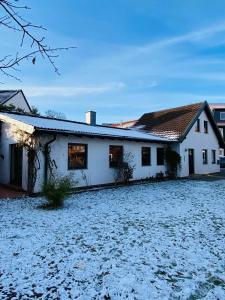 ヴェルニゲローデにあるFerienhaus Janaの雪の白家