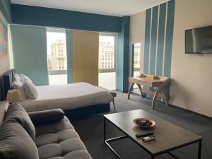 Posezení v ubytování Connect Suites