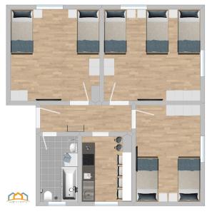 plan piętra budynku z: w obiekcie SAD190 - Zentrale Moderne Monteurwohnungen w mieście Schwandorf