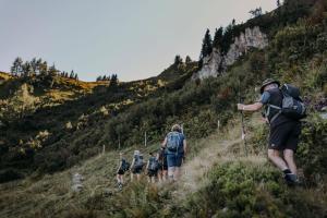 a group of people walking on a mountain trail at Hotel Alte Post - Grossarl in Grossarl