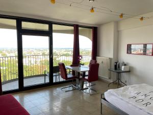 Balkón nebo terasa v ubytování Hotelturm