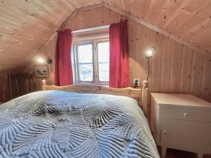 Postel nebo postele na pokoji v ubytování Cabin with charm in Lofoten