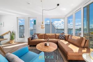 Schwimmendes Haus Hygge Olpenitz的休息区