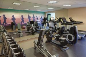 a gym with a bunch of cardio equipment in it at Hyatt Place Princeton in Princeton +21 photos