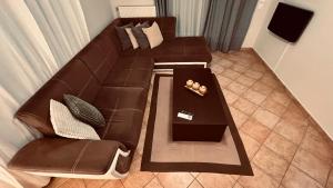 A seating area at CW Flat