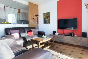 a living room with a couch and a tv at V020 - PUERTO PRIMERO in Empuriabrava