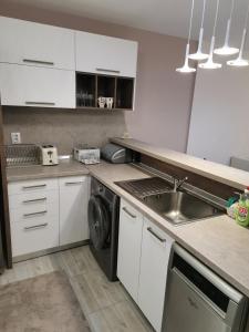 a kitchen with a sink and a dishwasher at Markoni in Sliven +14 photos