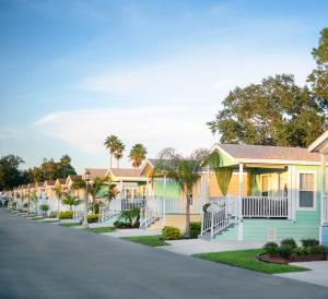 a row of houses on a street at Tropical Palms Resort in Orlando
