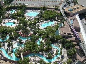 an aerial view of a pool at a resort at Jet Luxury at The Signature Condo Hotel in Las Vegas