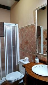 カソルラにあるEl Alambiqueのバスルーム(トイレ、シャワー、シンク付)