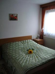 Tempat tidur dalam kamar di Prenočišča Jezero