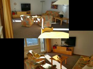 Televiisor ja/või meelelahutuskeskus majutusasutuses Apartment in Disentis